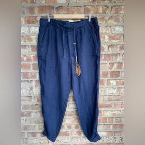 Original Paperbacks Hand Dyed Drawstring Linen Jogger Pants🖤